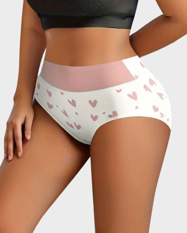 Culotte Coton Doux Imprime Coeurs - Lot de 6