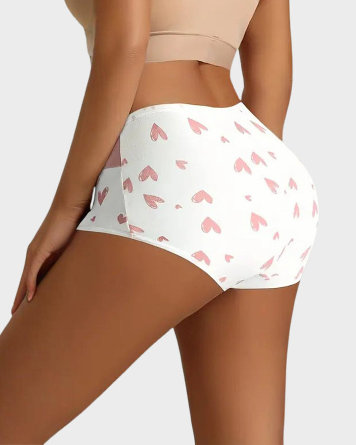 Culotte Coton Doux Imprime Coeurs - Lot de 6