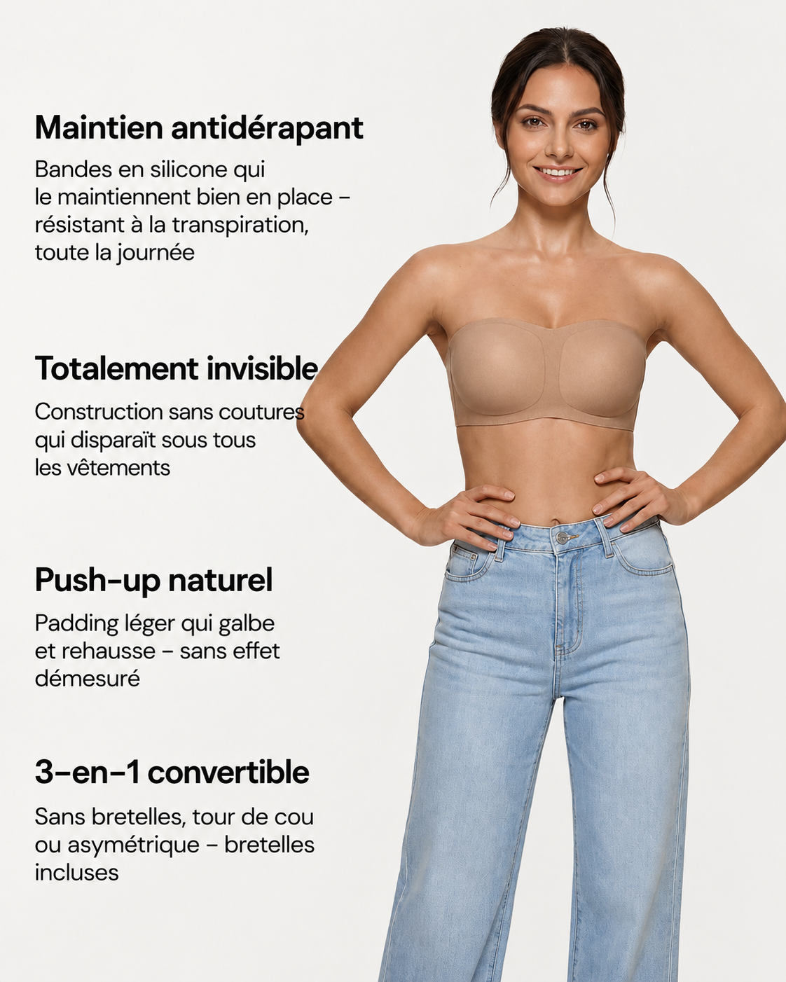 Soutien-gorge Bandeau Invisible Antiderapant